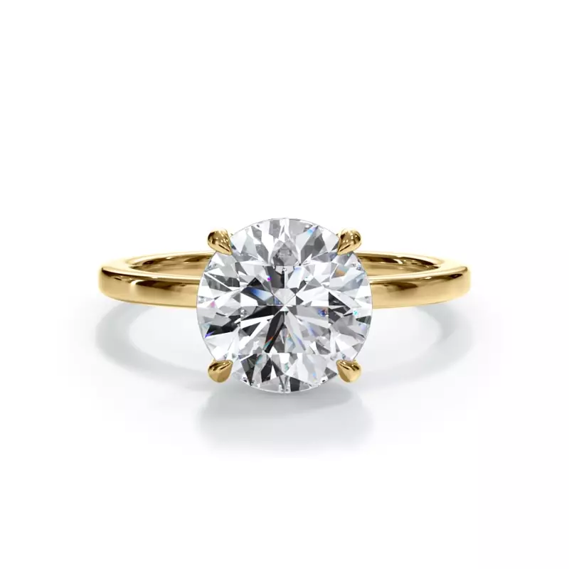 14K Yellow Gold Bellora Hidden Halo Engagement Ring
