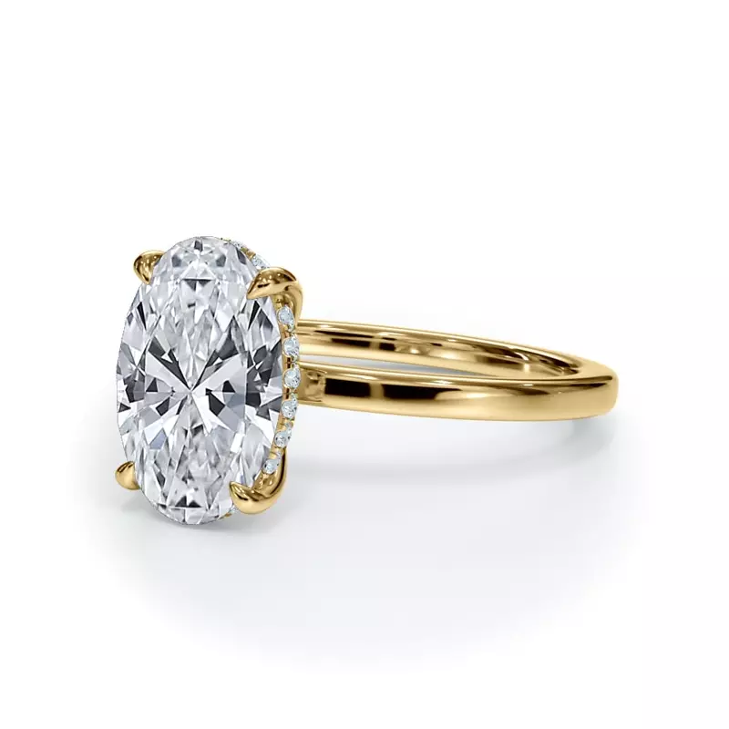14K Yellow Gold Bellora Hidden Halo Engagement Ring