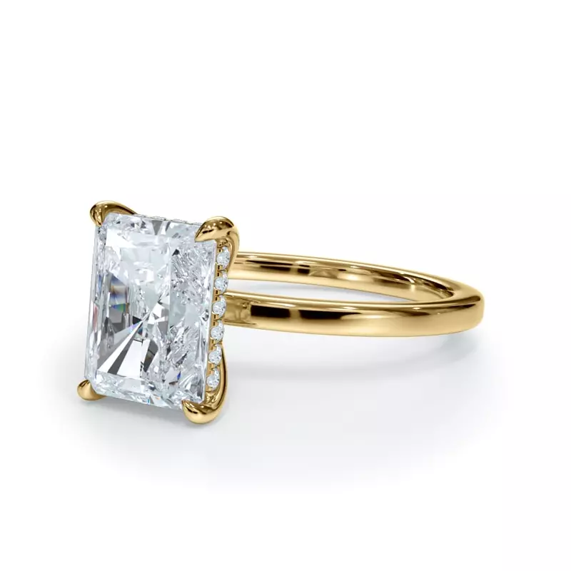 14K Yellow Gold Bellora Hidden Halo Engagement Ring