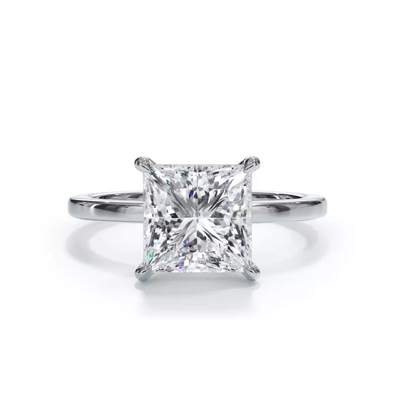 14K White Gold Bellora Solitaire Engagement Ring