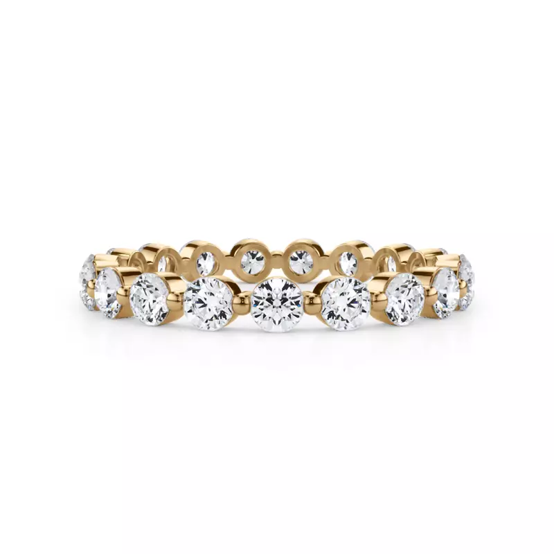14K Yellow Gold Round Shared-Prong Diamond Eternity Band (1.20ct. tw.)