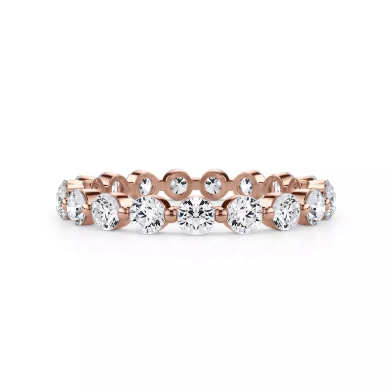 18K Rose Gold Round Shared-Prong Diamond Eternity Band (1.20ct. tw.)