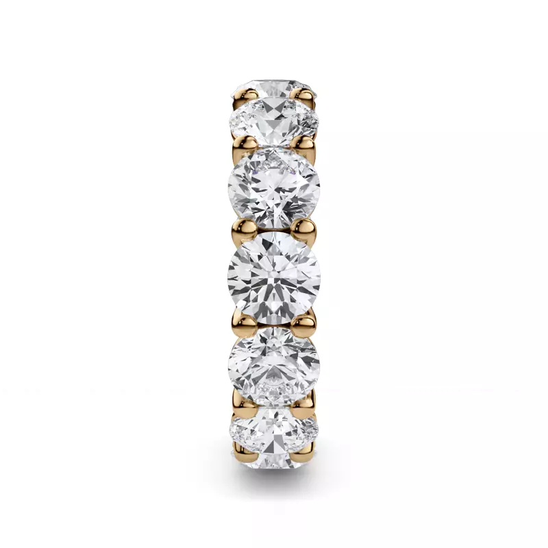 14K Yellow Gold Curved Gallery Round Lab Diamond Eternity Ring (6.50ct. tw.)