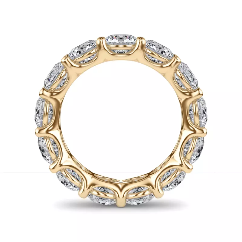 14K Yellow Gold Curved Gallery Round Lab Diamond Eternity Ring (6.50ct. tw.)