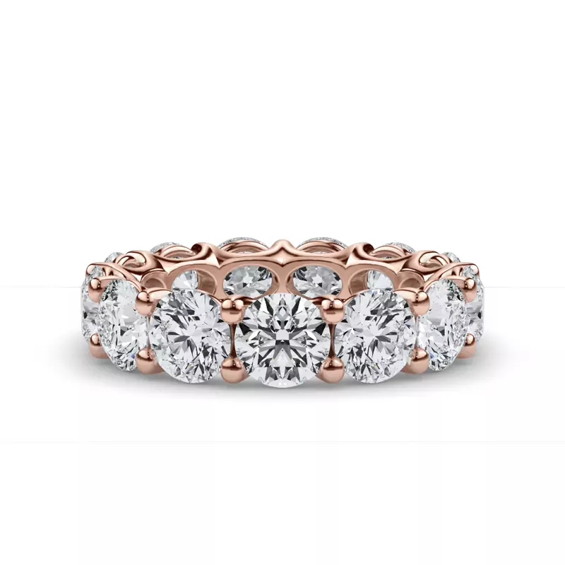 Curved Gallery Round Lab Diamond Eternity Ring (6.50ct. tw.)