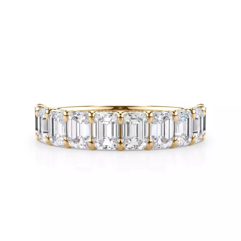 14K Yellow Gold Emerald-Cut Lab Diamond Scalloped Band (2.40 ct. tw.)