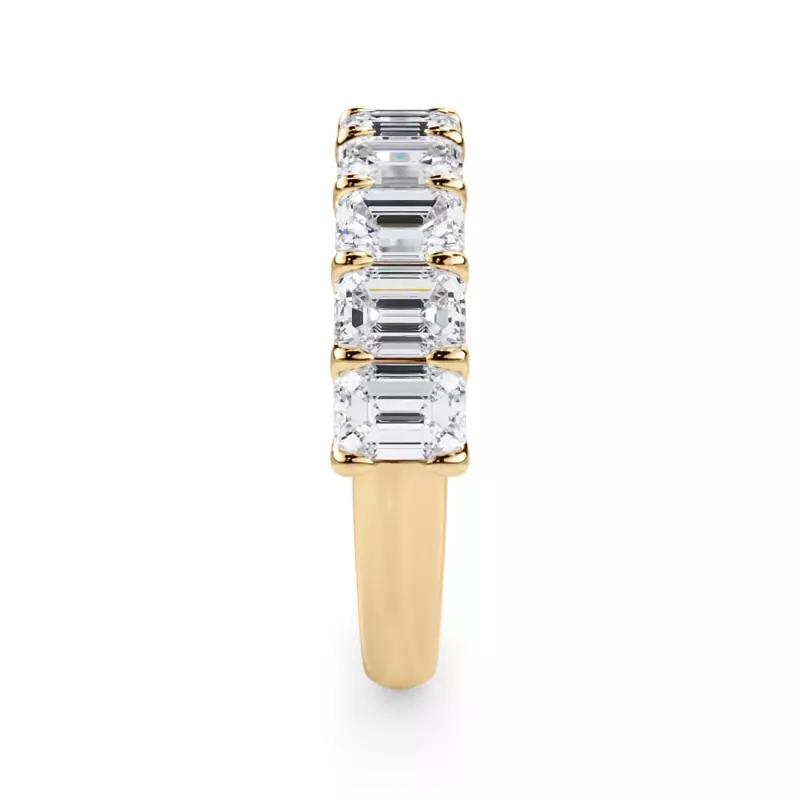 14K Yellow Gold Emerald-Cut Lab Diamond Scalloped Band (2.40 ct. tw.)