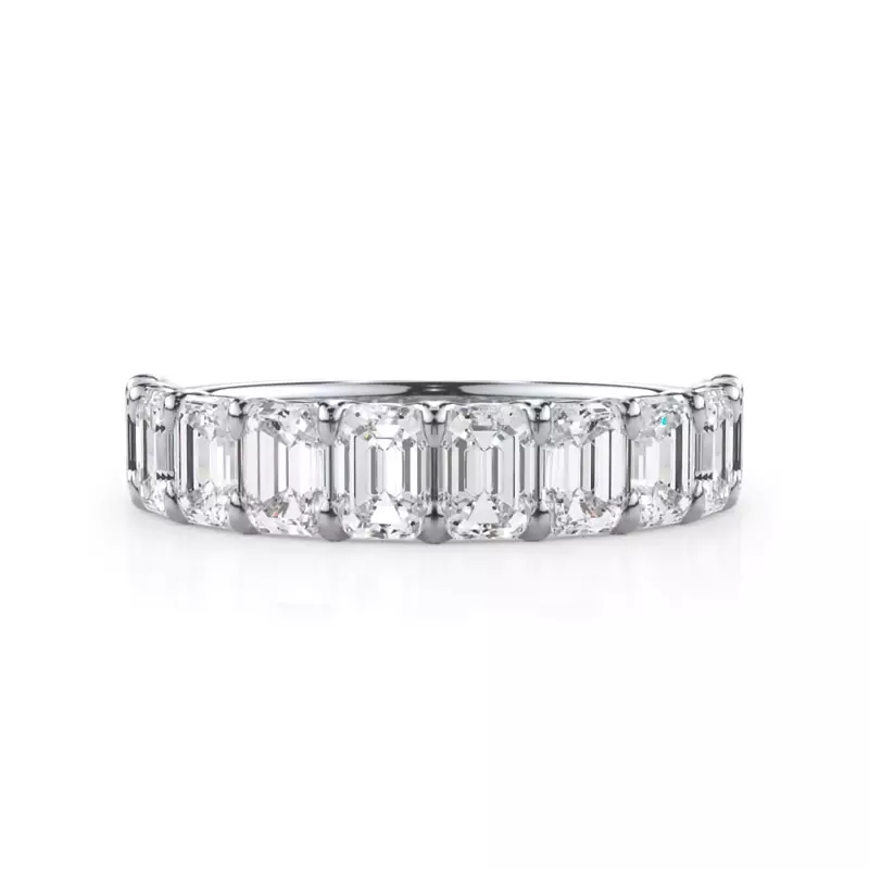 Platinum Emerald-Cut Lab Diamond Scalloped Band (2.40 ct. tw.)