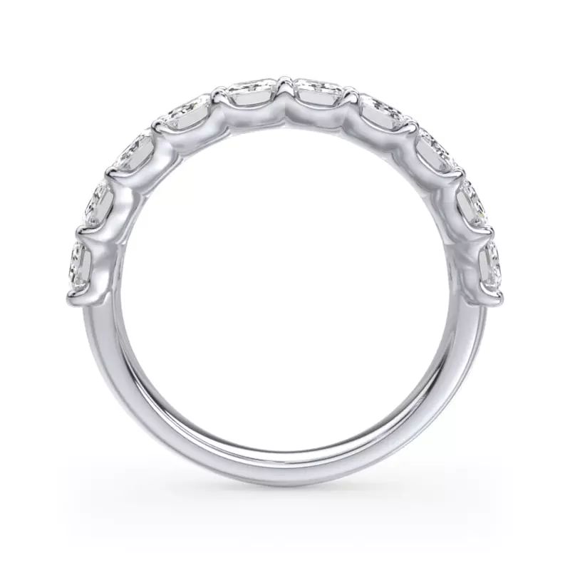 Platinum Emerald-Cut Lab Diamond Scalloped Band (2.40 ct. tw.)