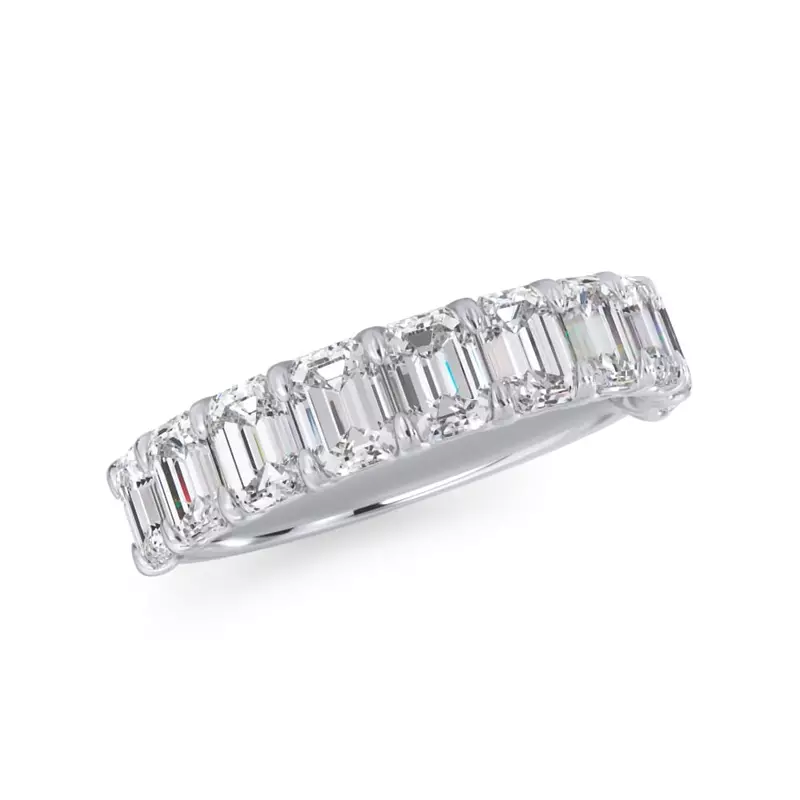 Platinum Emerald-Cut Lab Diamond Scalloped Band (2.40 ct. tw.)