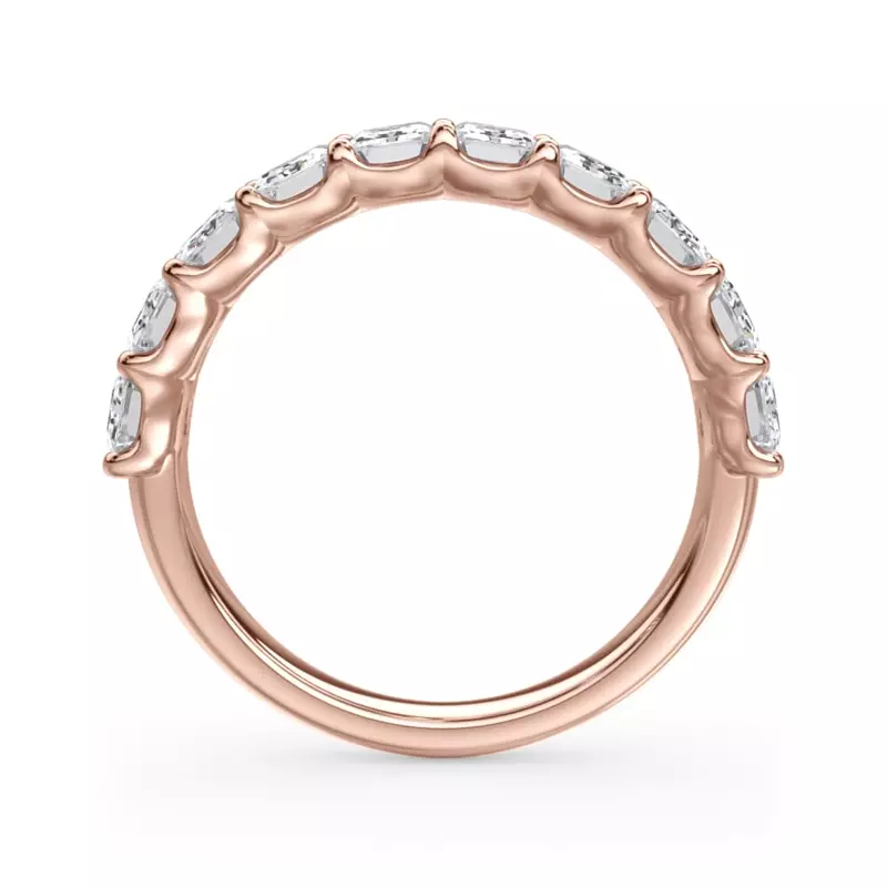 18K Rose Gold Emerald-Cut Diamond Scalloped Band (2.40 ct. tw.)