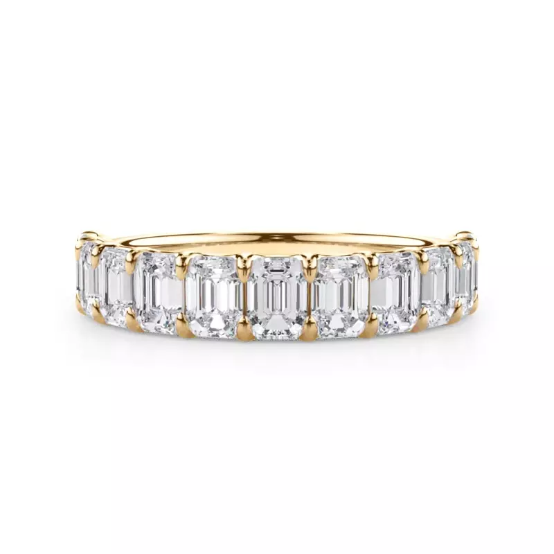 14K Yellow Gold Emerald-Cut Lab Diamond Scalloped Band (2.00 ct. tw.)