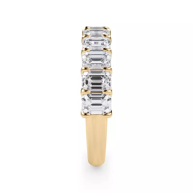 14K Yellow Gold Emerald-Cut Lab Diamond Scalloped Band (2.00 ct. tw.)