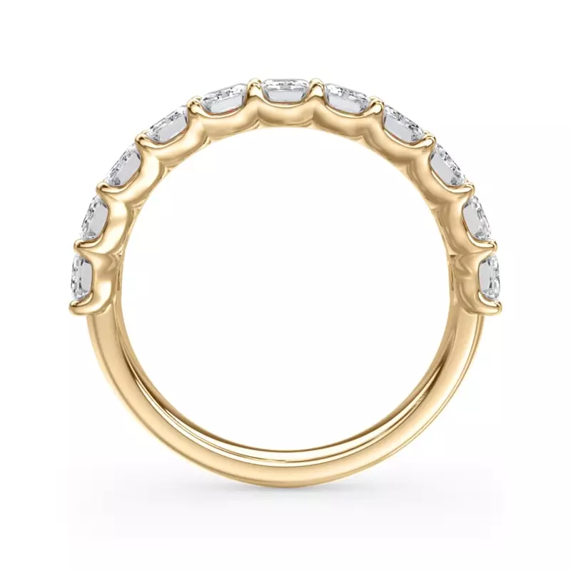 14K Yellow Gold Emerald-Cut Lab Diamond Scalloped Band (2.00 ct. tw.)