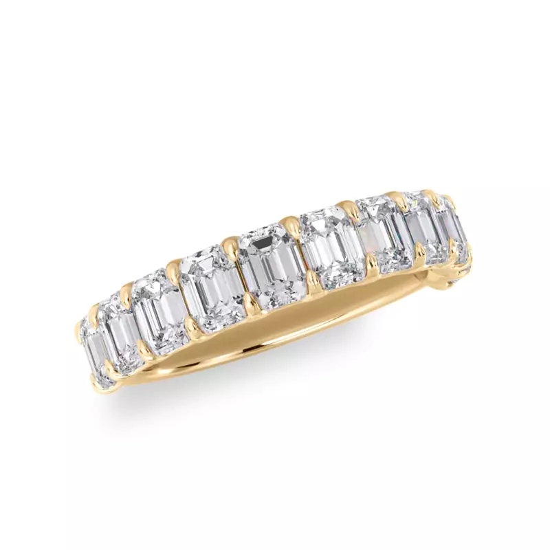 14K Yellow Gold Emerald-Cut Lab Diamond Scalloped Band (2.00 ct. tw.)