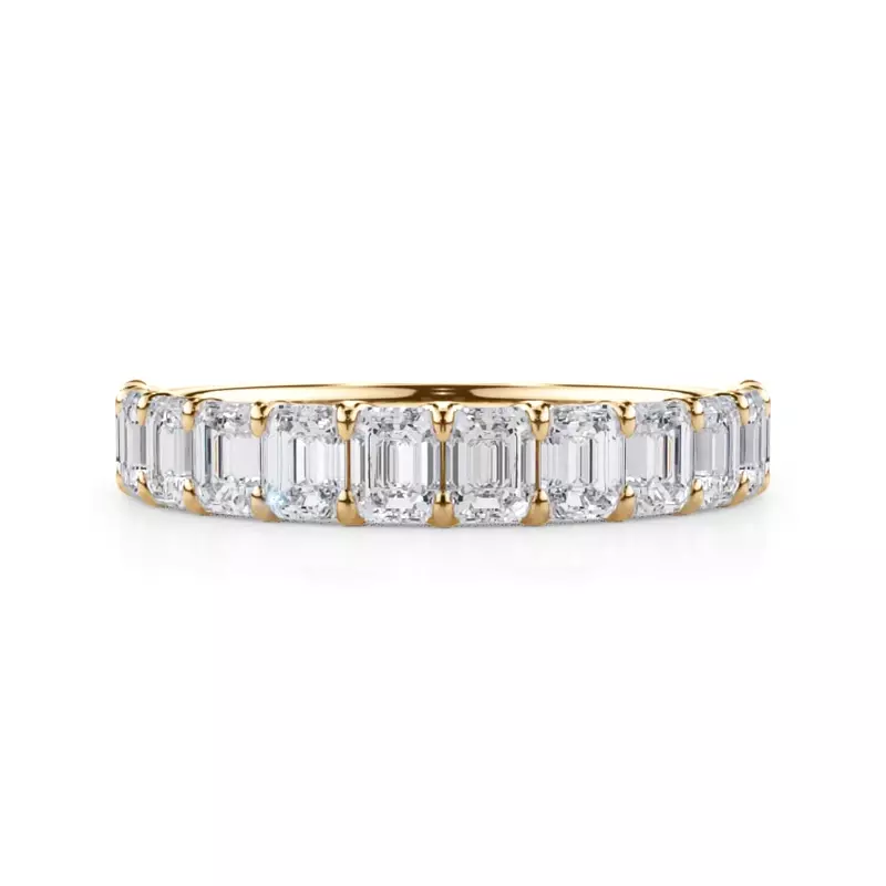 14K Yellow Gold Emerald-Cut Lab Diamond Scalloped Band (1.50 ct. tw.)