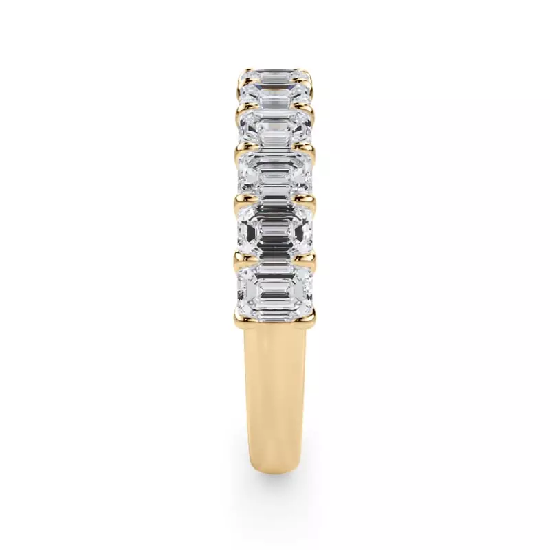 14K Yellow Gold Emerald-Cut Lab Diamond Scalloped Band (1.50 ct. tw.)