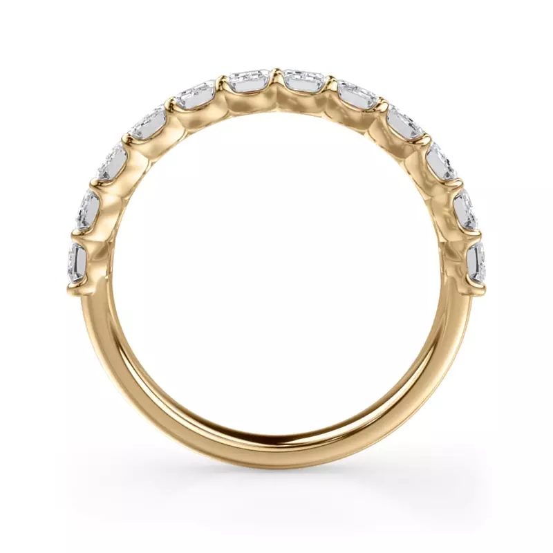 14K Yellow Gold Emerald-Cut Lab Diamond Scalloped Band (1.50 ct. tw.)