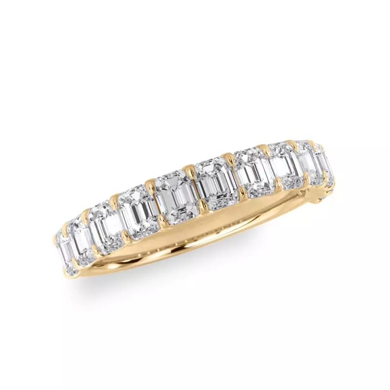14K Yellow Gold Emerald-Cut Lab Diamond Scalloped Band (1.50 ct. tw.)