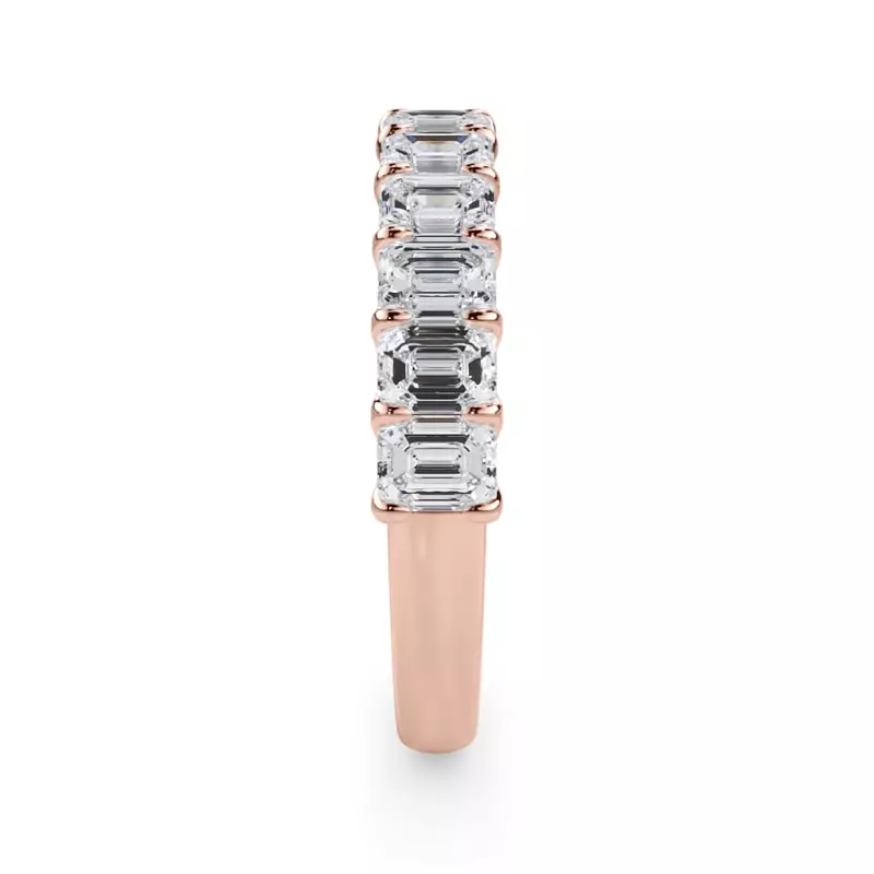 18K Rose Gold Emerald-Cut Diamond Scalloped Band (1.50 ct. tw.)