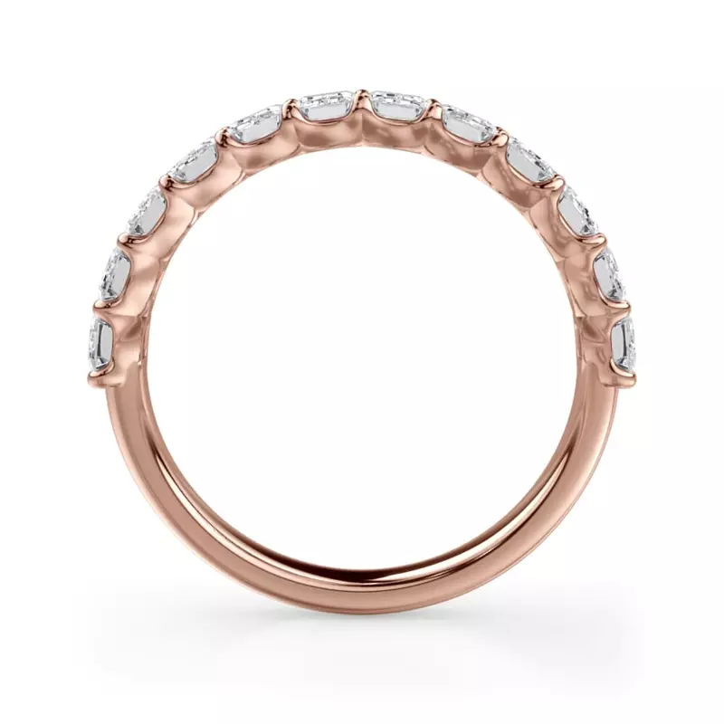 18K Rose Gold Emerald-Cut Diamond Scalloped Band (1.50 ct. tw.)