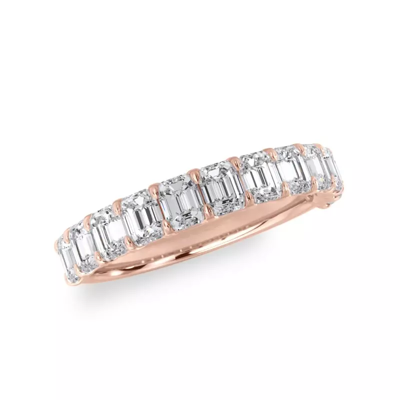 18K Rose Gold Emerald-Cut Diamond Scalloped Band (1.50 ct. tw.)