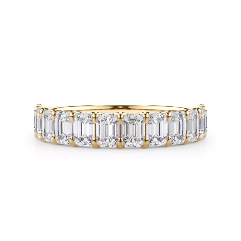 14K Yellow Gold Emerald-Cut Lab Diamond Scalloped Band (1.80 ct. tw.)