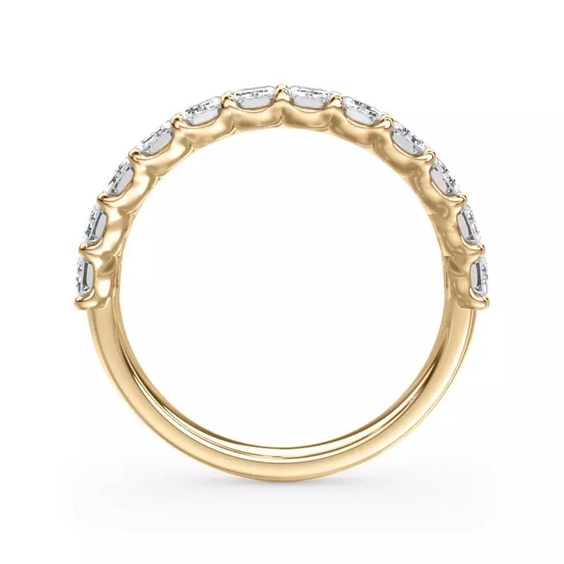 14K Yellow Gold Emerald-Cut Lab Diamond Scalloped Band (1.80 ct. tw.)