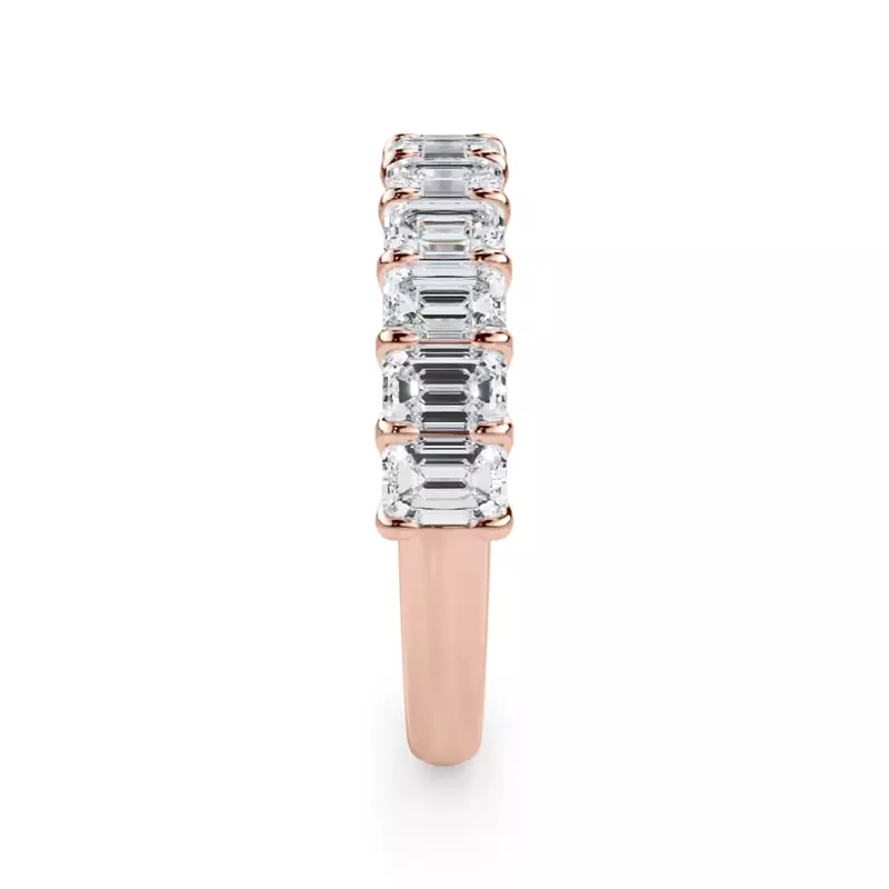 18K Rose Gold Emerald-Cut Lab Diamond Scalloped Band (1.80 ct. tw.)
