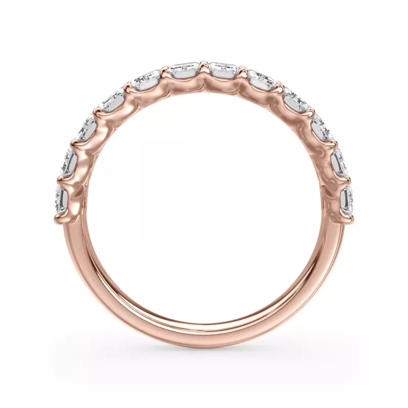 18K Rose Gold Emerald-Cut Lab Diamond Scalloped Band (1.80 ct. tw.)