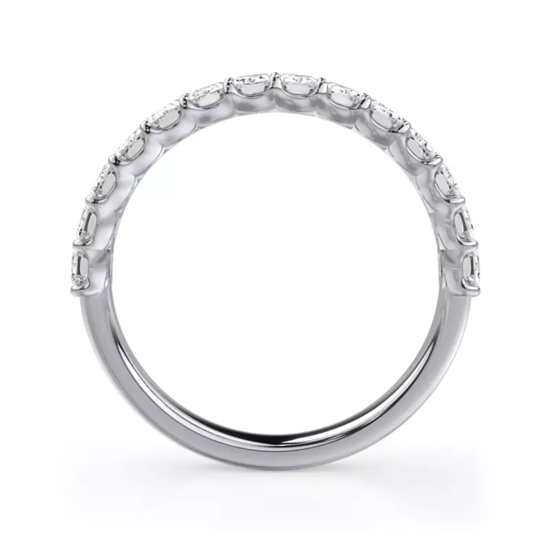 14K White Gold Emerald-Cut Lab Diamond Scalloped Band (1.40 ct. tw.)