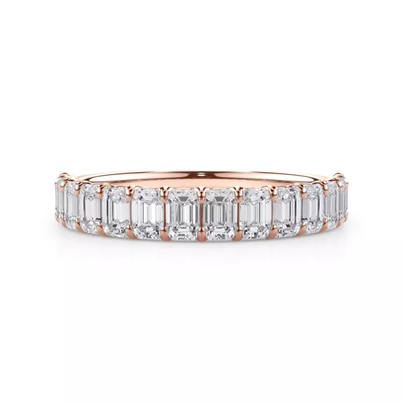 18K Rose Gold Emerald-Cut Diamond Scalloped Band (1.40 ct. tw.)