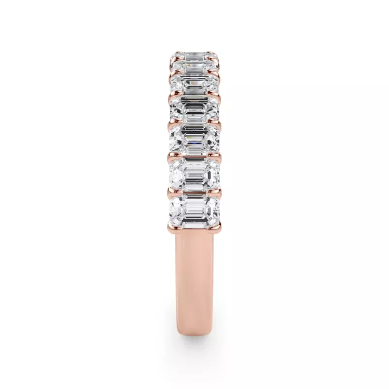 18K Rose Gold Emerald-Cut Diamond Scalloped Band (1.40 ct. tw.)