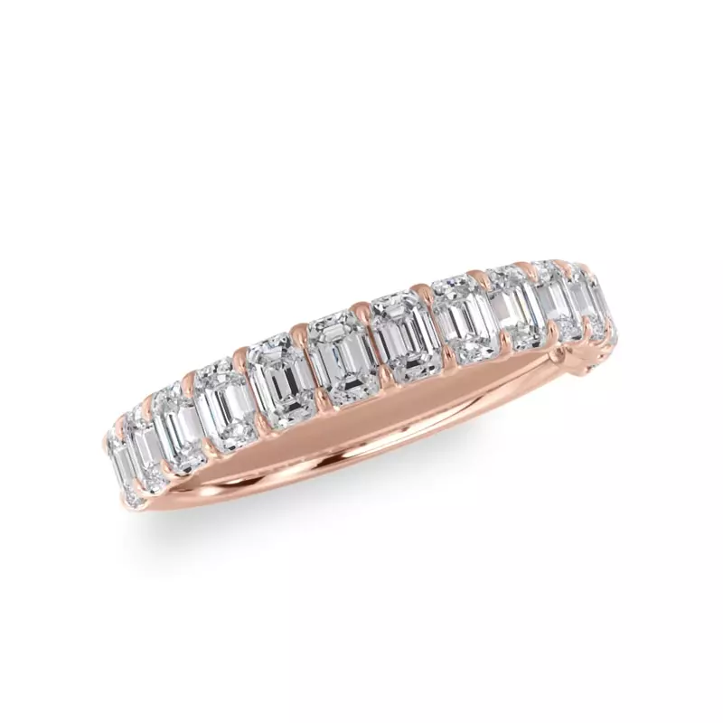 18K Rose Gold Emerald-Cut Diamond Scalloped Band (1.40 ct. tw.)