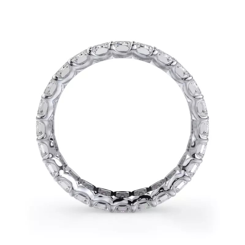 14K White Gold U-Prong Emerald-Cut Lab Diamond Eternity Band (3.00ct. tw.)