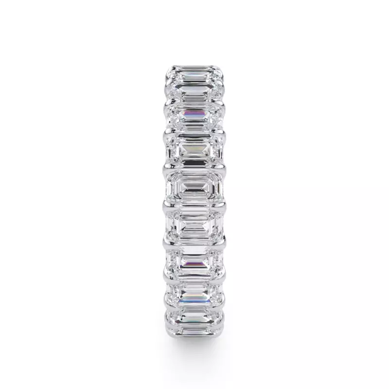 14K White Gold U-Prong Emerald-Cut Lab Diamond Eternity Band (3.00ct. tw.)