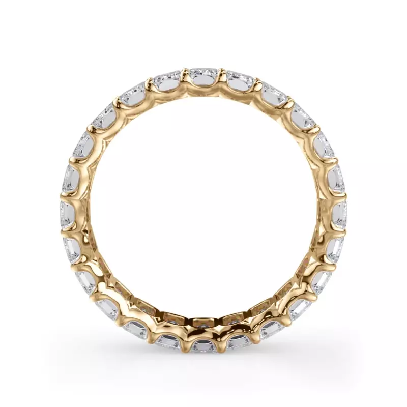 14K Yellow Gold U-Prong Emerald-Cut Lab Diamond Eternity Band (3.00ct. tw.)