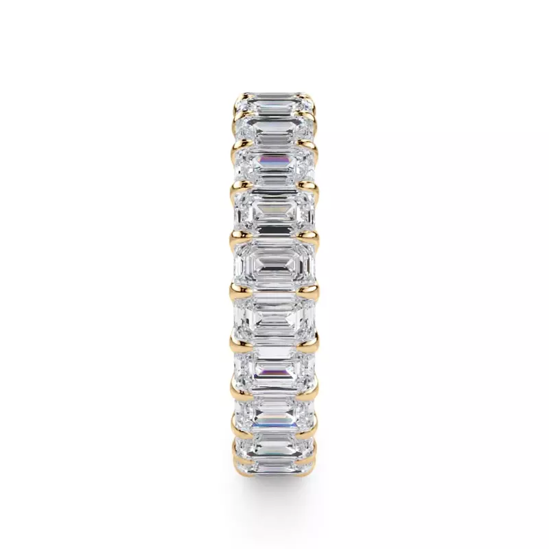 14K Yellow Gold U-Prong Emerald-Cut Lab Diamond Eternity Band (3.00ct. tw.)