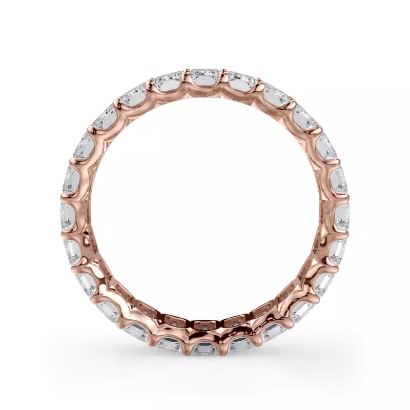 14K Rose Gold U-Prong Emerald-Cut Diamond Eternity Band (3.00ct. tw.)