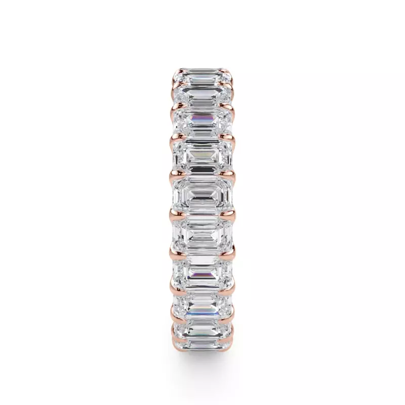 14K Rose Gold U-Prong Emerald-Cut Diamond Eternity Band (3.00ct. tw.)