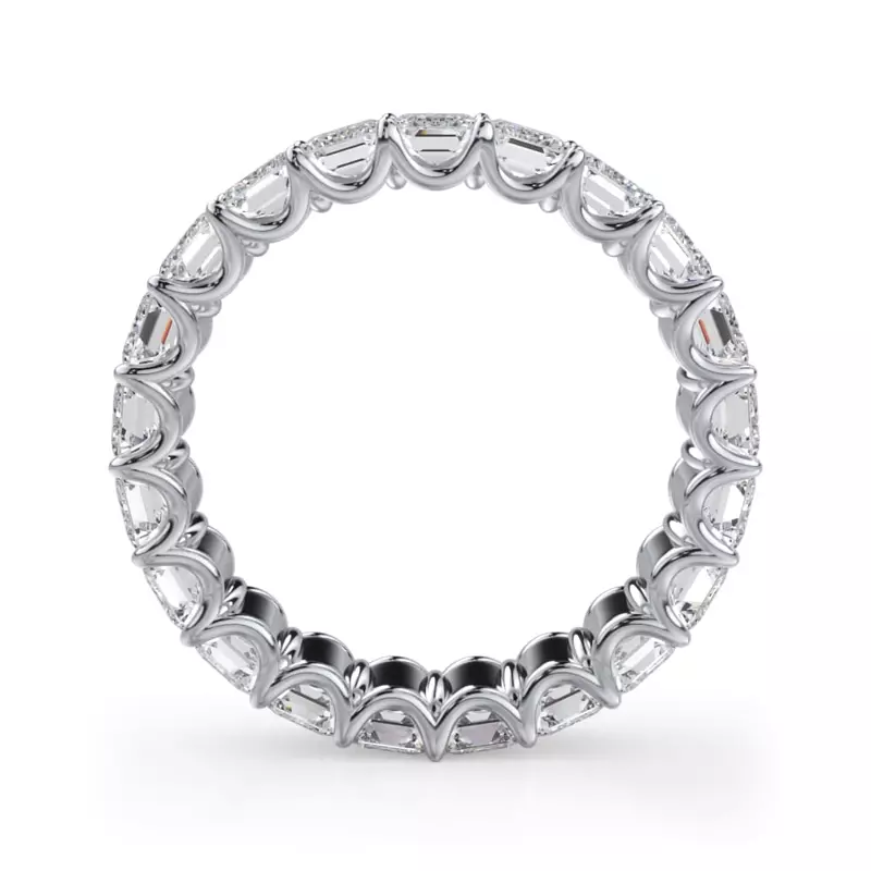 14K White Gold U-Prong Emerald-Cut Lab Diamond Eternity Band (4.00ct. tw.)