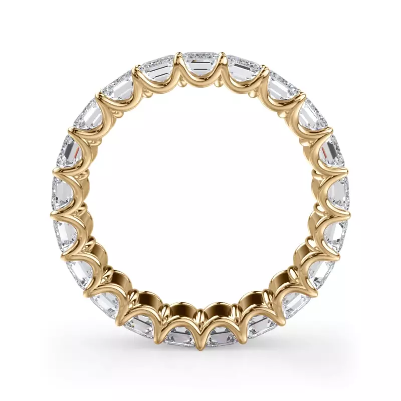 18K Yellow Gold U-Prong Emerald-Cut Lab Diamond Eternity Band (4.00ct. tw.)