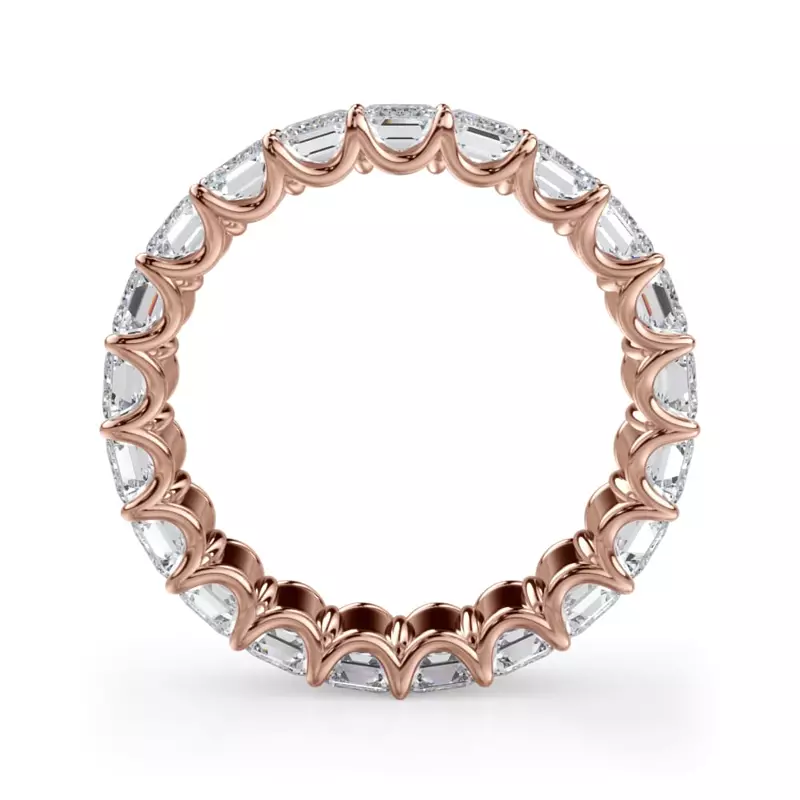 18K Rose Gold U-Prong Emerald-Cut Diamond Eternity Band (4.00ct. tw.)