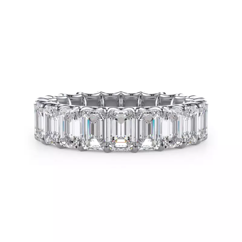 Platinum U-Prong Emerald-Cut Diamond Eternity Band (4.00ct. tw.)