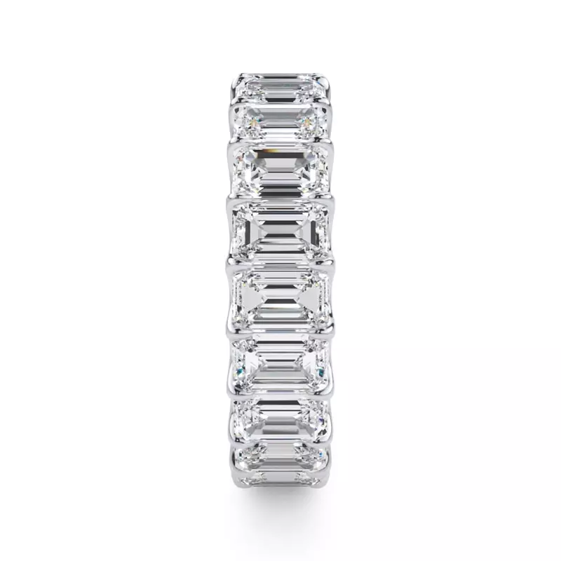 Platinum U-Prong Emerald-Cut Diamond Eternity Band (4.00ct. tw.)