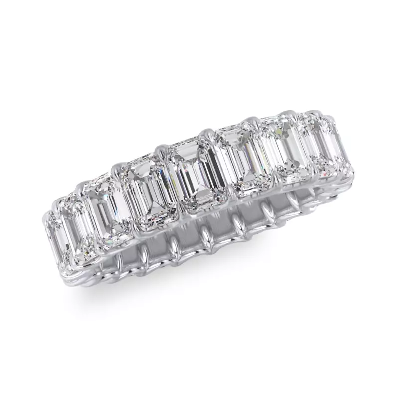 Platinum U-Prong Emerald-Cut Diamond Eternity Band (4.00ct. tw.)