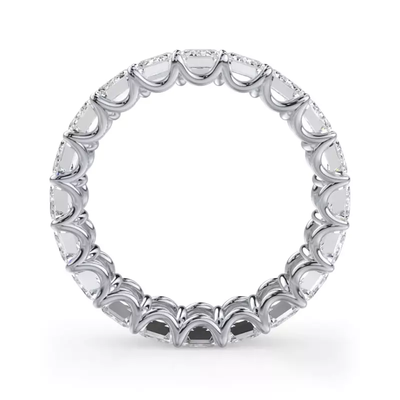 Platinum U-Prong Emerald-Cut Lab Diamond Eternity Band (5.00ct. tw.)