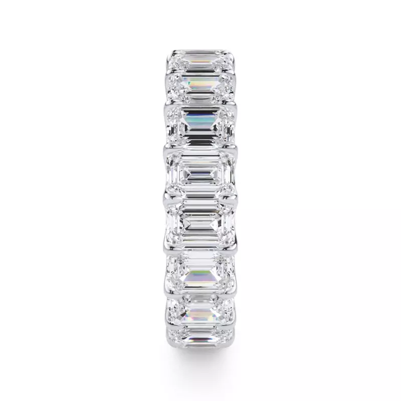 Platinum U-Prong Emerald-Cut Lab Diamond Eternity Band (5.00ct. tw.)