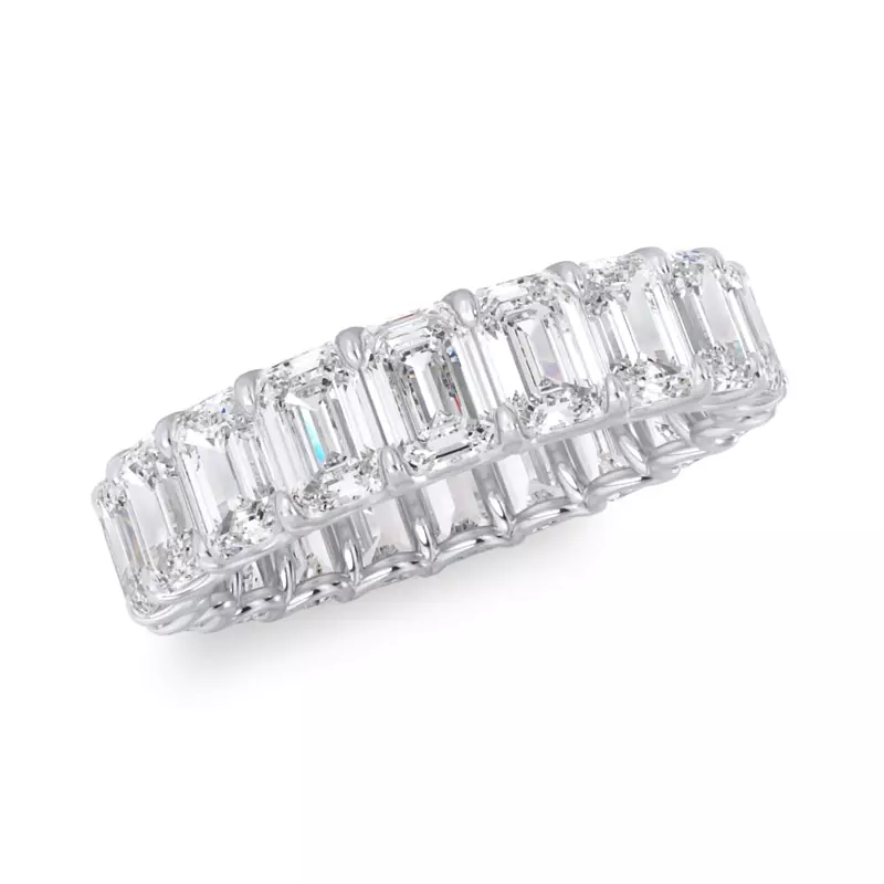 Platinum U-Prong Emerald-Cut Lab Diamond Eternity Band (5.00ct. tw.)