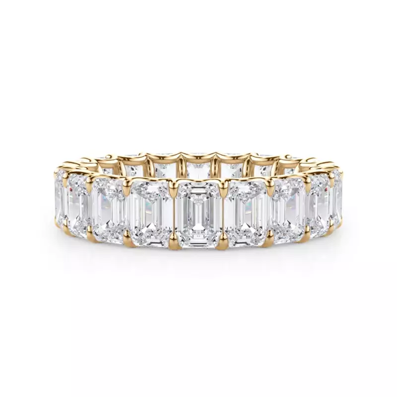 14K Yellow Gold U-Prong Emerald-Cut Diamond Eternity Band (5.00ct. tw.)